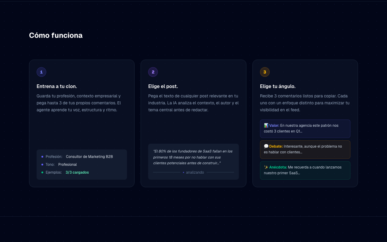 Generated comment cards